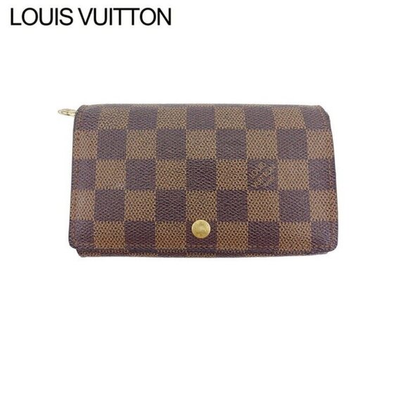 LOUIS VUITTON L-shaped zipper wallet Damier Authentic Used